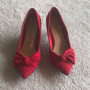 Red kitten heels